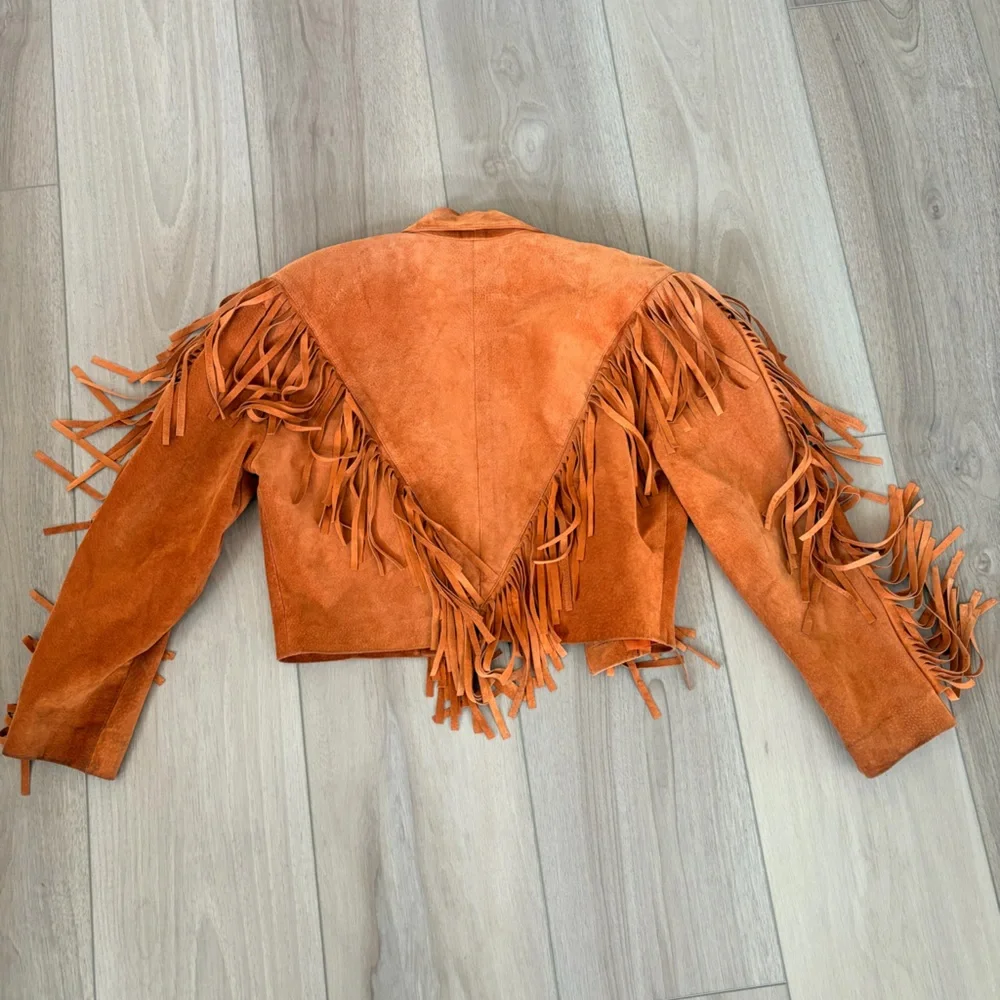 Vtg women’s fringe leather jacket western made in USA Lanna New York - Picture 7 of 7